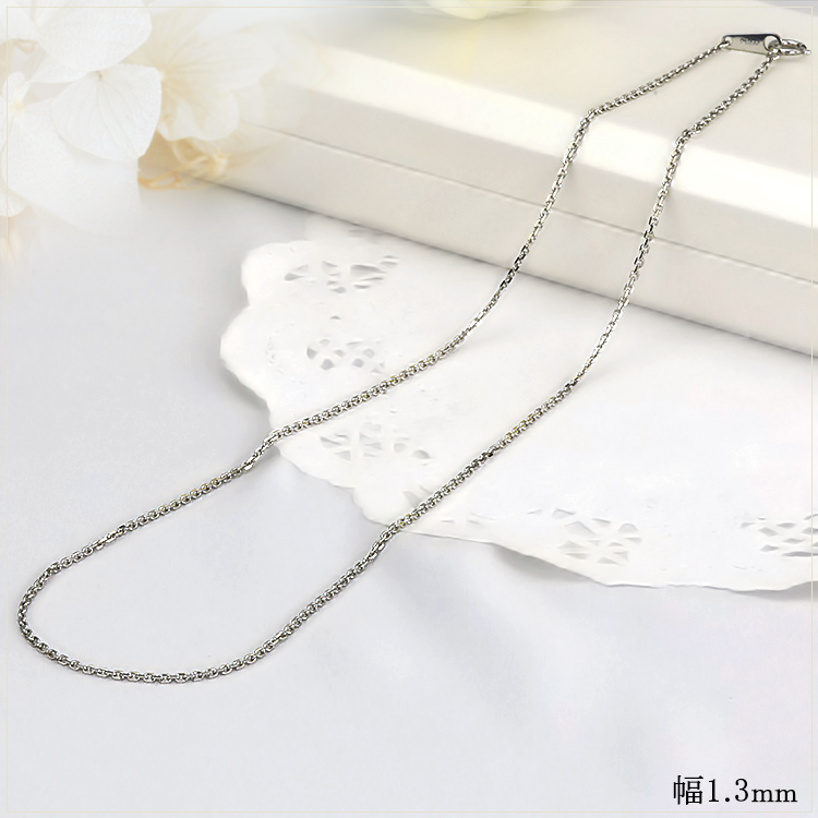 Pt 小豆チェーン（40cm、幅1.3mm） | Ptプラチナチェーン,小豆 