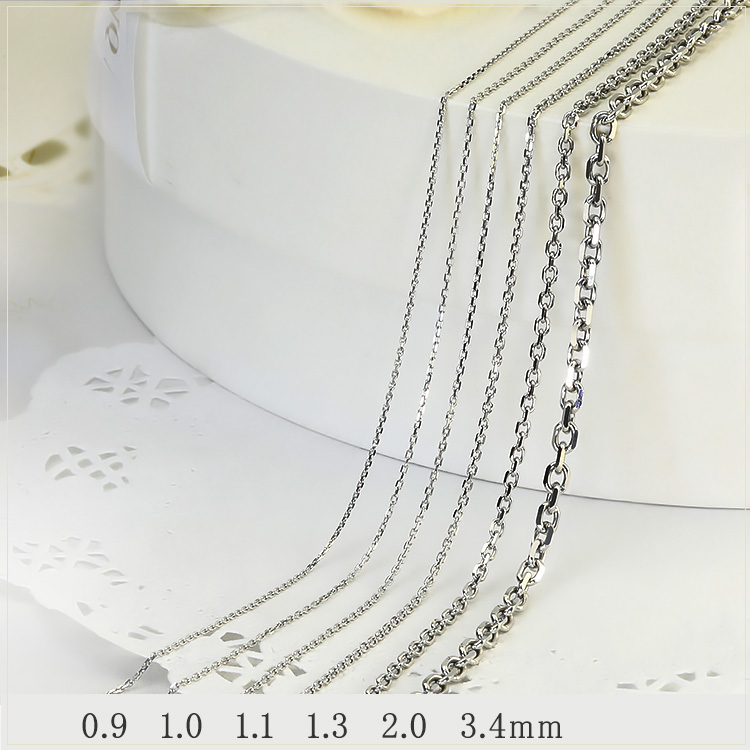 Pt 小豆チェーン（45cm、幅1.1mm） | Ptプラチナチェーン,小豆