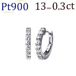 Pt中折れ式ダイヤフープピアス(0.32ct)(13mm)(sb0055pt) | フープ ...