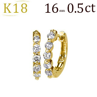 K18PG×ダイヤモンド0.05ct ミニフープピアス